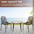 LeisureMod Devon 3-Piece Aluminum Dining Set with Table and Set of Chairs Brown