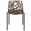 LeisureMod Devon 3-Piece Aluminum Dining Set with Table and Set of Chairs Brown