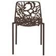 LeisureMod Devon 5-Piece Aluminum Dining Set with Table and 4 Chairs Brown