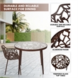 LeisureMod Devon Aluminum 3-Piece Dining Set with Table and 2 Armchairs Brown