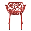 LeisureMod Devon Aluminum 3-Piece Dining Set with Table and 2 Armchairs Red