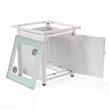 LeisureMod Walbrooke Patio Square Aluminum Tank Holder with Slats Design White