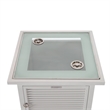 LeisureMod Walbrooke Patio Square Aluminum Tank Holder with Slats Design White