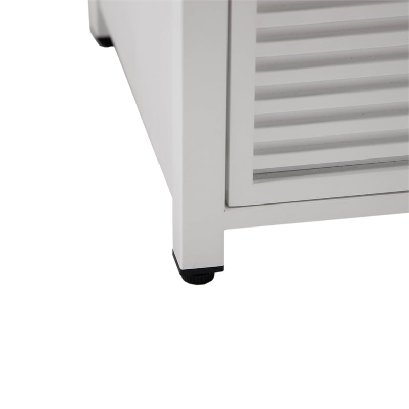 LeisureMod Walbrooke Patio Square Aluminum Tank Holder with Slats Design White
