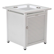 LeisureMod Walbrooke Patio Square Aluminum Tank Holder with Slats Design White