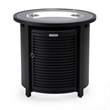 LeisureMod Walbrooke Patio Round Aluminum Tank Holder with Slats Design Black