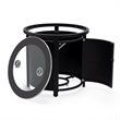 LeisureMod Walbrooke Patio Round Aluminum Tank Holder with Slats Design Black