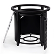 LeisureMod Walbrooke Patio Round Aluminum Tank Holder with Slats Design Black