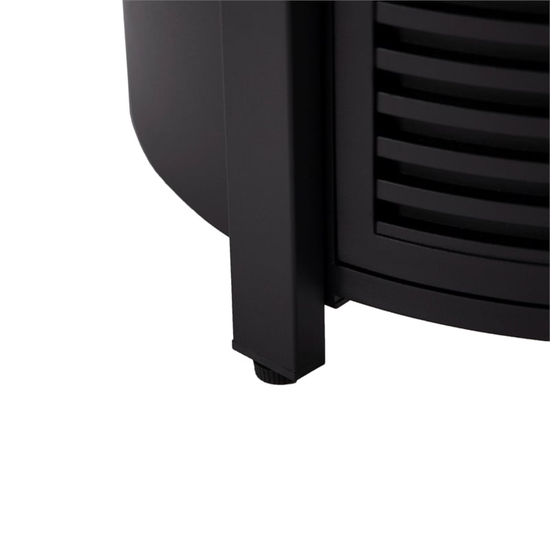 LeisureMod Walbrooke Patio Round Aluminum Tank Holder with Slats Design Black