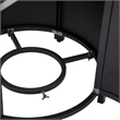 LeisureMod Walbrooke Patio Round Aluminum Tank Holder with Slats Design Black