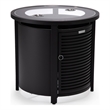 LeisureMod Walbrooke Patio Round Aluminum Tank Holder with Slats Design Black