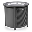 LeisureMod Walbrooke Patio Round Aluminum Tank Holder with Slats Design Gray