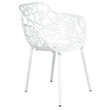 LeisureMod Devon 5-Piece Aluminum Dining Set with Table and 4 Armchairs White