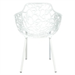 LeisureMod Devon 5-Piece Aluminum Dining Set with Table and 4 Armchairs White