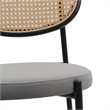 LeisureMod Euston Wicker Bar Stool with Black Metal Frame and Footrest Gray