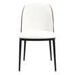 LeisureMod Tule Dining Chair with Leather Seat Black/White