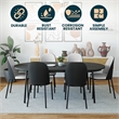 LeisureMod Tule Dining Chair with Leather Seat Black/White