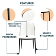 LeisureMod Tule Dining Chair with Leather Seat Black/White