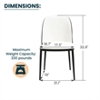 LeisureMod Tule Dining Chair with Leather Seat Black/White