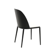LeisureMod Tule Dining Chair with Leather Seat Black/White