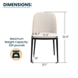 LeisureMod Tule Dining Chair with Velvet Seat Natural Wood/Beige