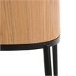 LeisureMod Tule Dining Chair with Velvet Seat Natural Wood/Beige