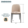 LeisureMod Tule Dining Chair with Velvet Seat Natural Wood/Brown