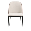 LeisureMod Tule Dining Chair with Velvet Seat Walnut/Beige