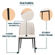 LeisureMod Tule Dining Chair with Velvet Seat Walnut/Beige