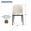 LeisureMod Tule Dining Chair with Velvet Seat Walnut/Beige