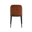 LeisureMod Tule Dining Chair with Velvet Seat Walnut/Beige