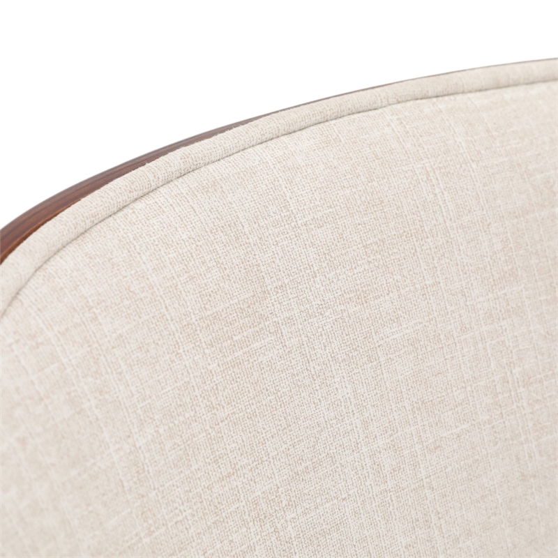 LeisureMod Tule Dining Chair with Velvet Seat Walnut/Beige