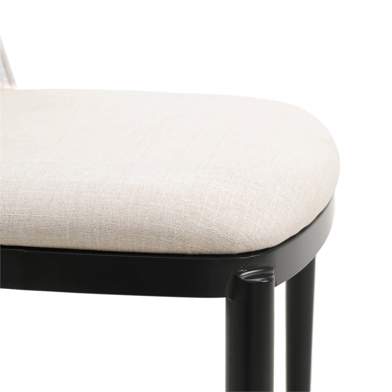 LeisureMod Tule Dining Chair with Velvet Seat Walnut/Beige