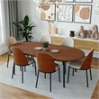 LeisureMod Tule Dining Chair with Velvet Seat Walnut/Beige