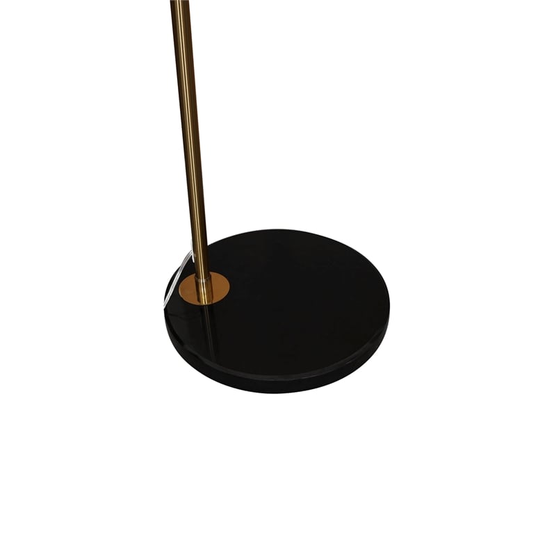Leisuremod Arco Floor Lamp with Black Marble Base and Metal Lamp Shade Gold