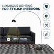 Leisuremod Arco Floor Lamp with Black Marble Base and Metal Lamp Shade Black