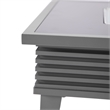 Leisuremod Walbrooke Square Patio Fire Pit Table with Aluminum Slats Frame Gray