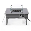 Leisuremod Walbrooke Square Patio Fire Pit Table with Aluminum Slats Frame Gray