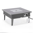Leisuremod Walbrooke Square Patio Fire Pit Table with Aluminum Slats Frame Gray