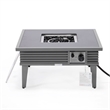 Leisuremod Walbrooke Square Patio Fire Pit Table with Aluminum Slats Frame Gray