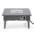 Leisuremod Walbrooke Square Patio Fire Pit Table with Aluminum Slats Frame Gray