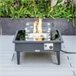 Leisuremod Walbrooke Square Patio Fire Pit Table with Aluminum Frame Black
