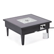 Leisuremod Walbrooke Square Patio Fire Pit Table with Aluminum Frame Black