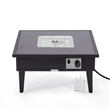 Leisuremod Walbrooke Square Patio Fire Pit Table with Aluminum Frame Black
