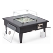 Leisuremod Walbrooke Square Patio Fire Pit Table with Aluminum Frame Black