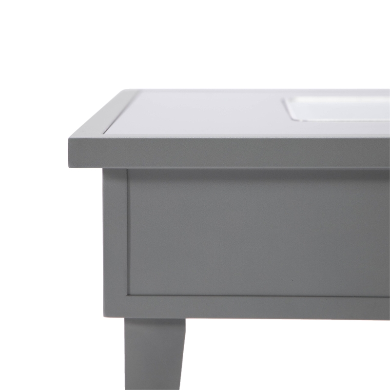 Leisuremod Walbrooke Square Patio Fire Pit Table with Aluminum Frame Gray