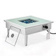 Leisuremod Walbrooke Square Patio Fire Pit Table with Aluminum Frame White