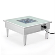 Leisuremod Walbrooke Square Patio Fire Pit Table with Aluminum Frame White