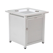 LeisureMod Walbrooke Square Patio Aluminum Fire Pit Table and Tank Holder White