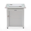 LeisureMod Walbrooke Square Patio Aluminum Fire Pit Table and Tank Holder White